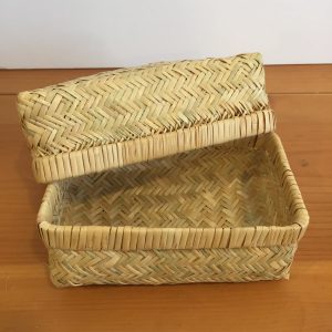 HAND WOVEN RECTANGLE SHAPE BAMBOO BASKET